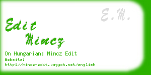 edit mincz business card